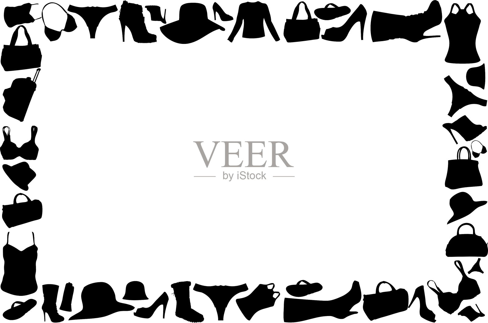 女人附属框架插画图片素材