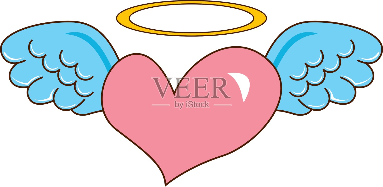 有翅膀的心可爱的图标设计元素图片