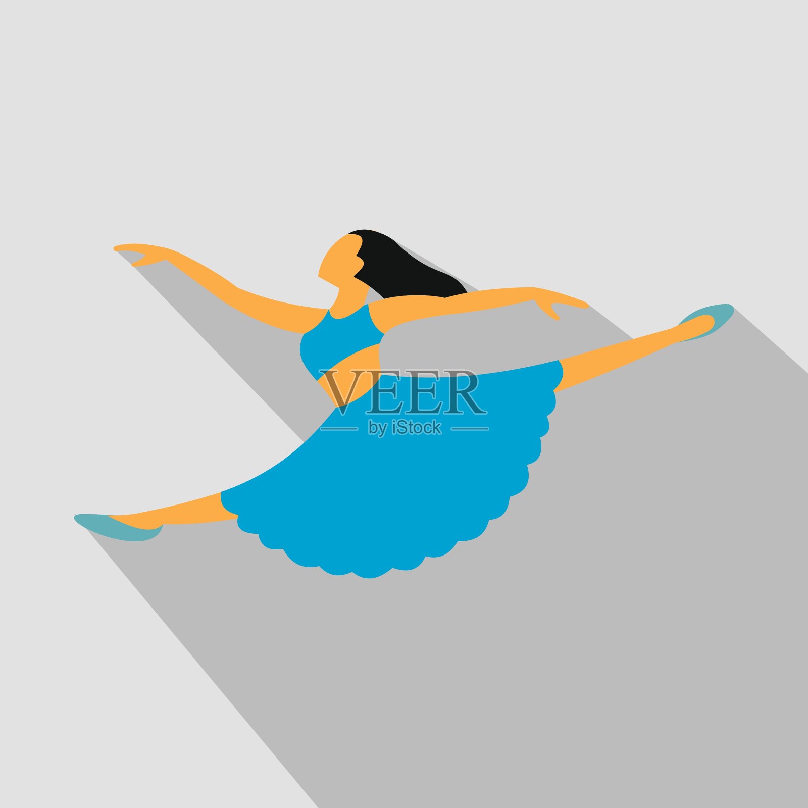 新的舞蹈平面符号插画图片素材