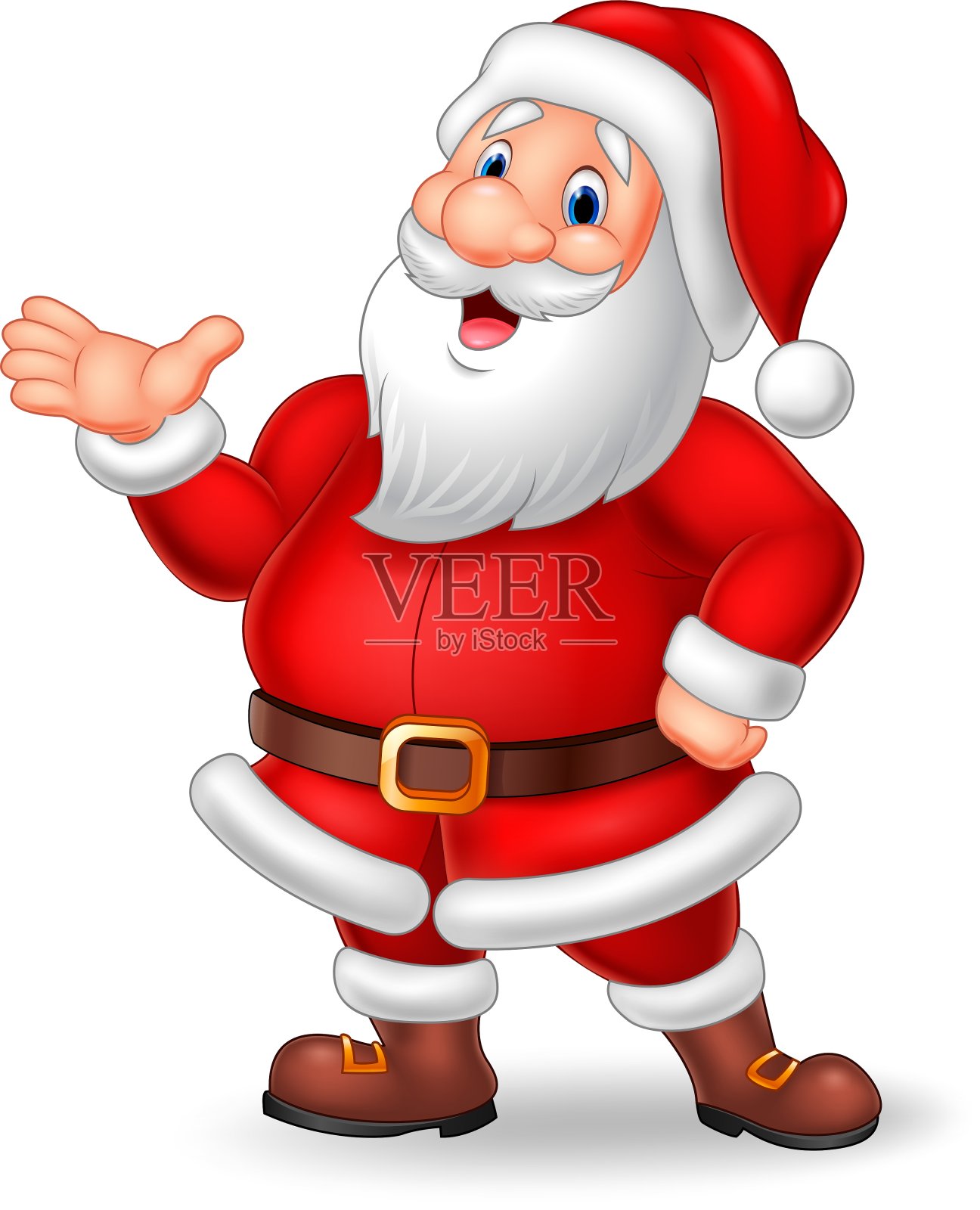 卡通圣诞老人呈现孤立插画图片素材
