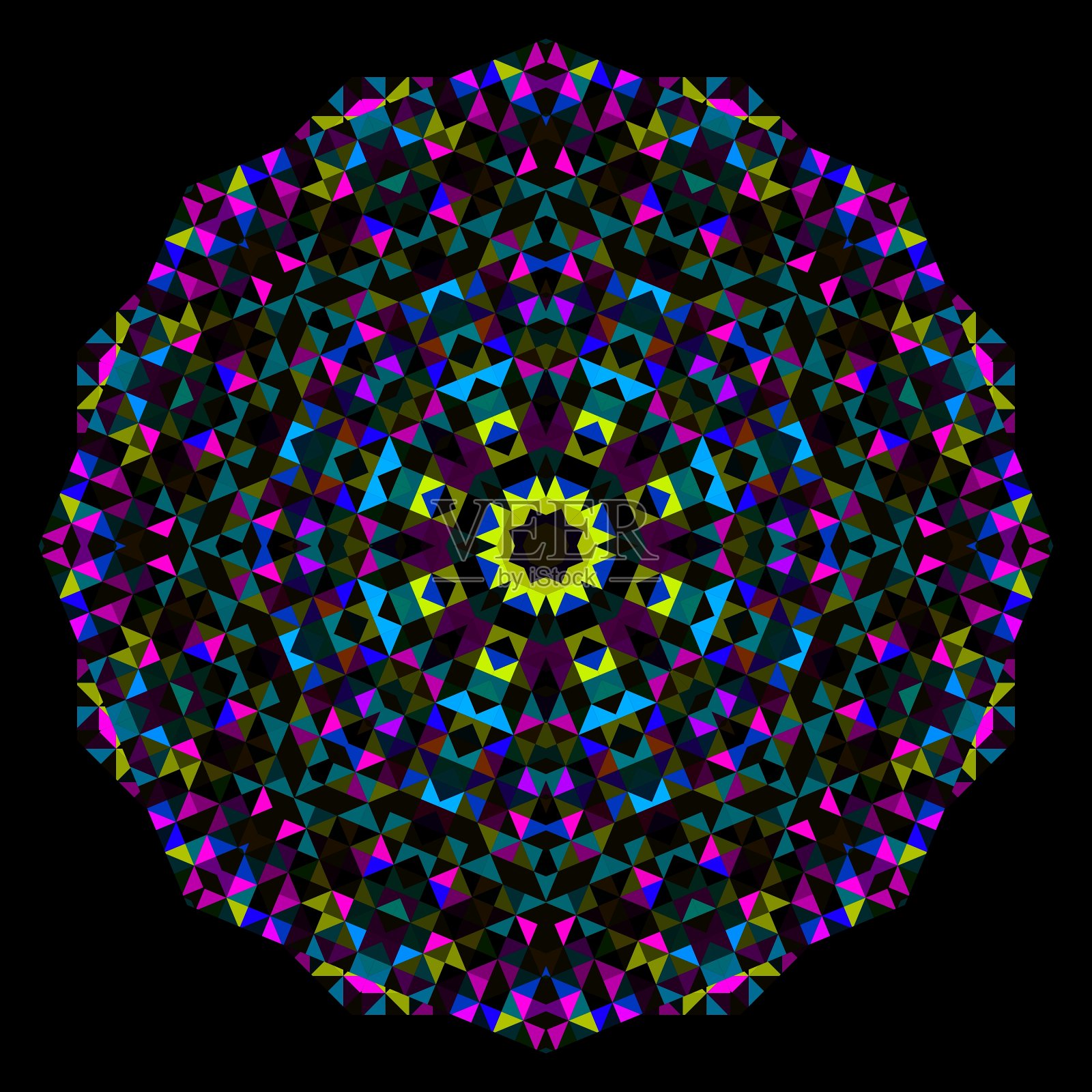 几何图案几何形状的马赛克旗帜插画图片素材