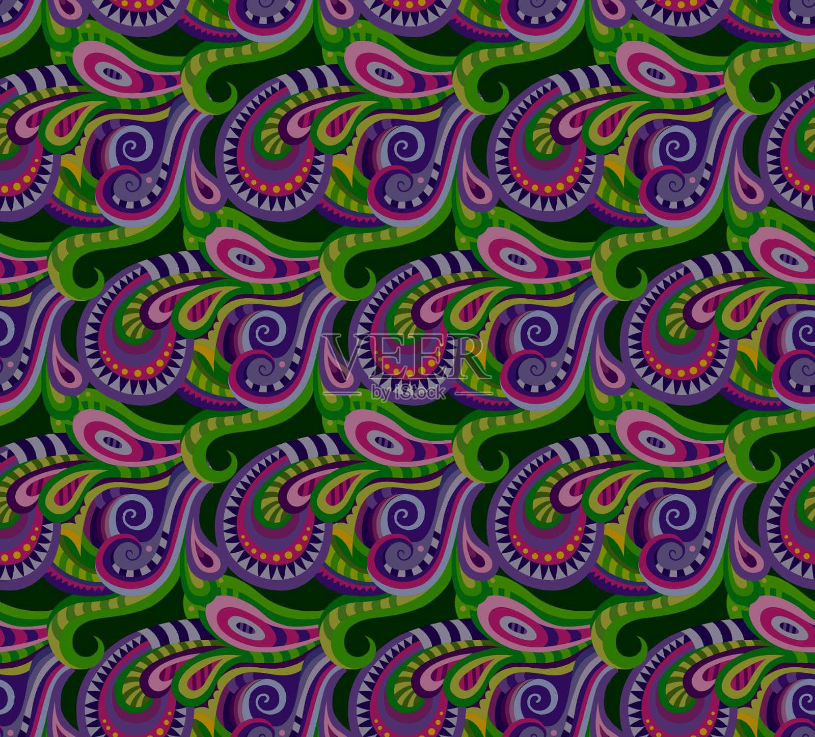 无缝的佩斯利图案插画图片素材