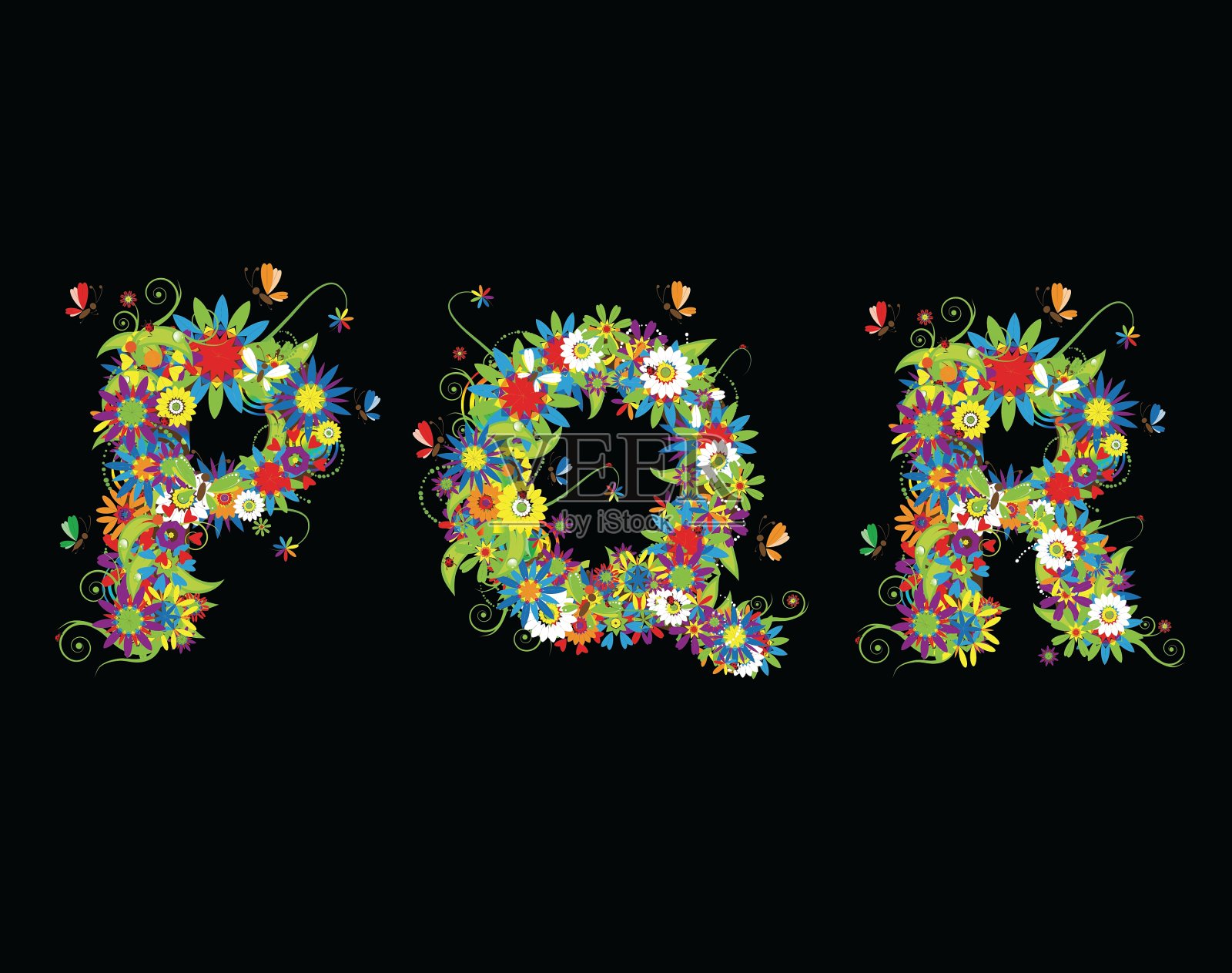 字母印花设计插画图片素材