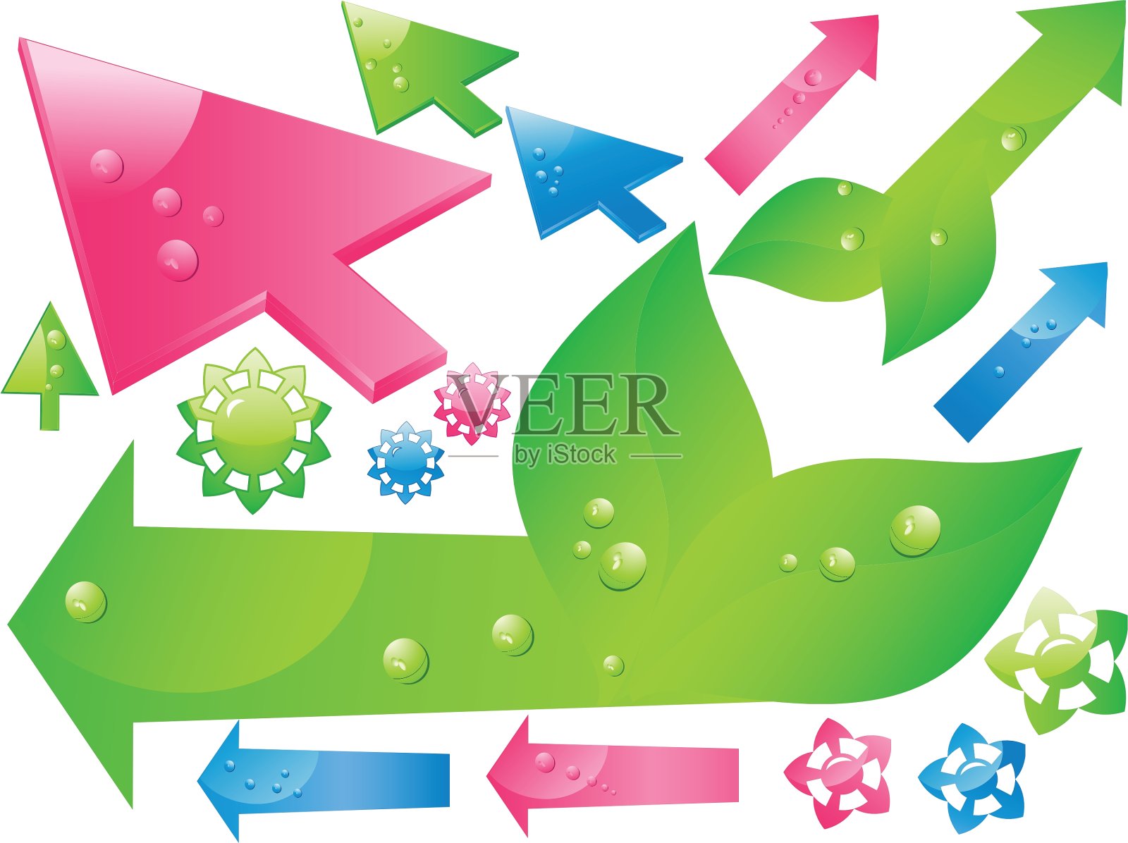 闪亮的3d光标和箭头插画图片素材