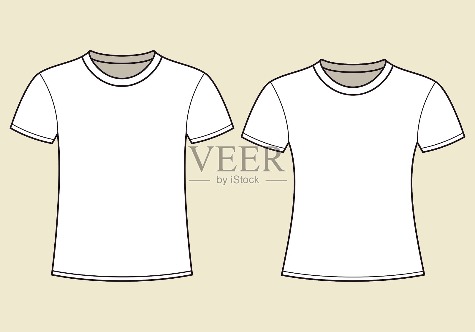 空白t恤模板插画图片素材
