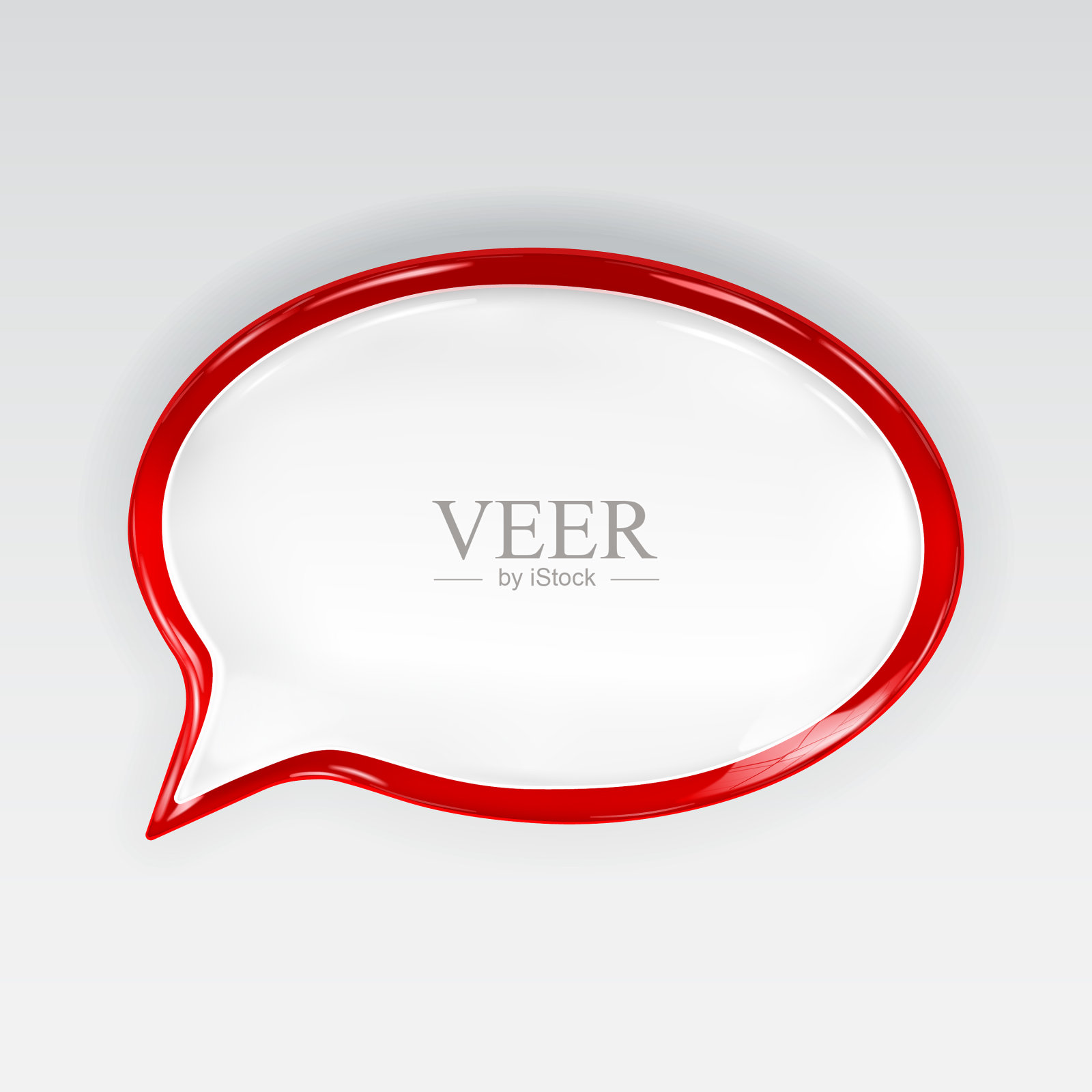 红色光滑语音泡图标素材