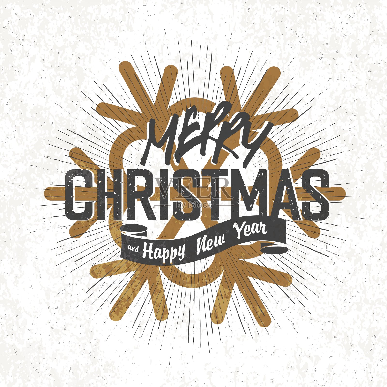 圣诞贺卡与雪花v5剪影插画图片素材