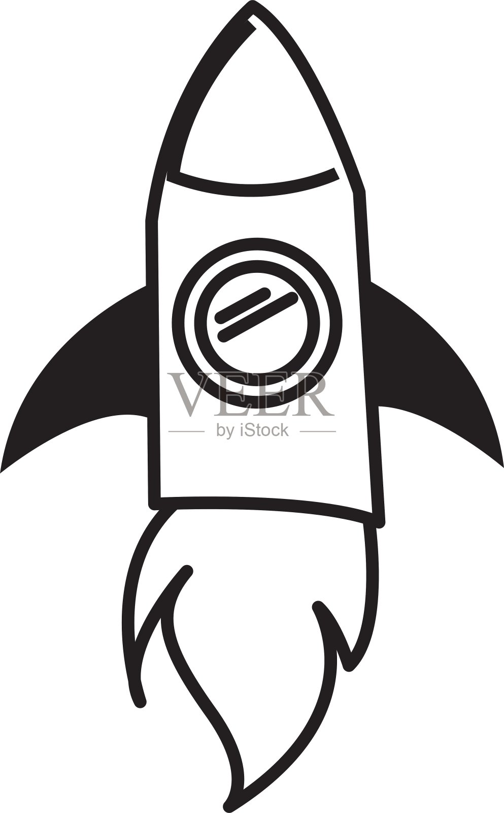 火箭启动孤立图标设计元素图片