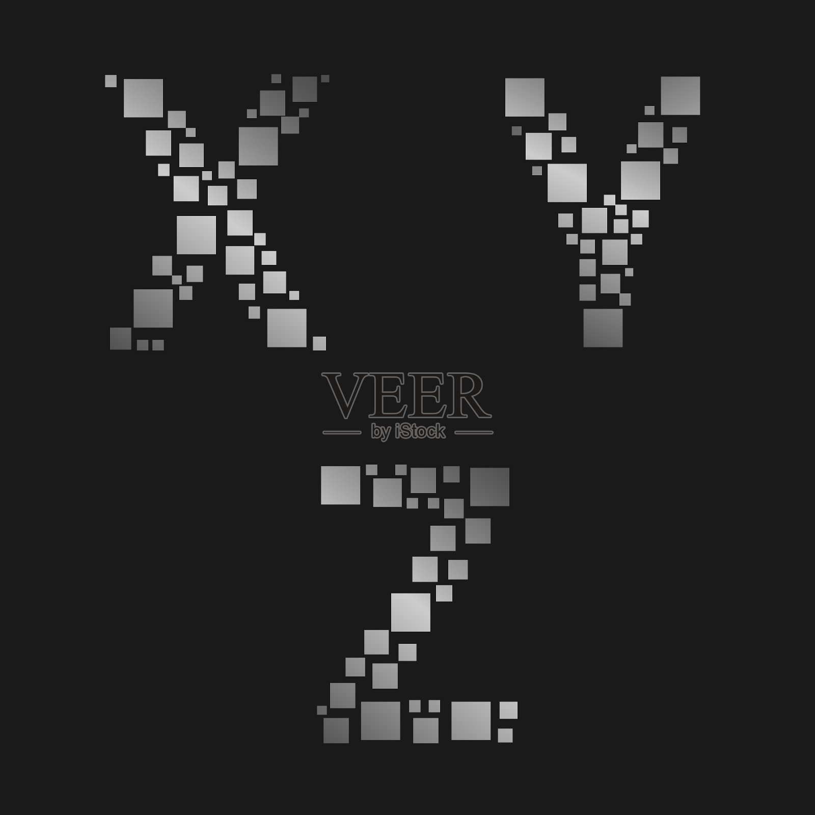 银字母组插画图片素材