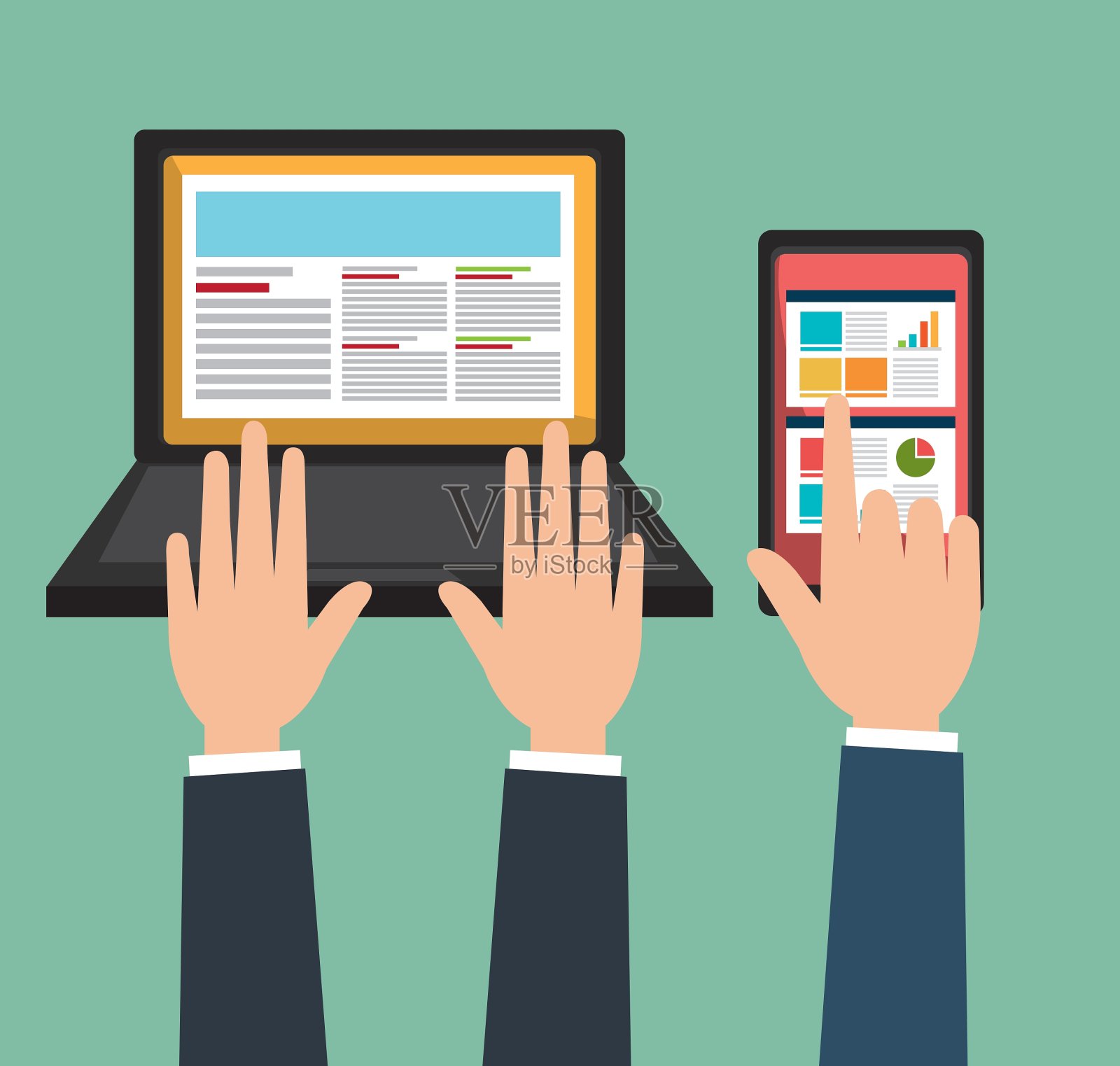 在线广告和数字营销插画图片素材