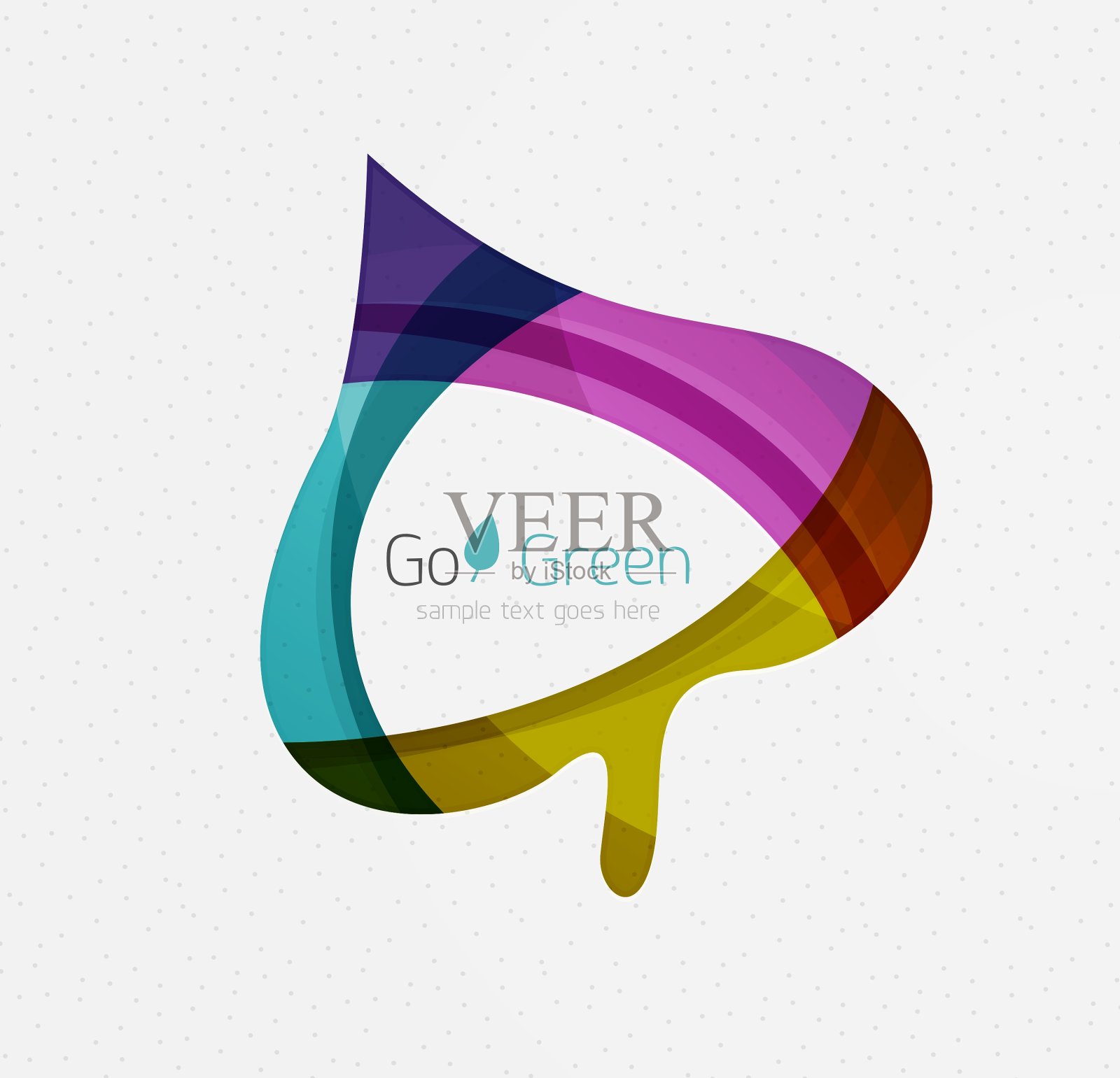 绿色概念几何设计生态叶插画图片素材