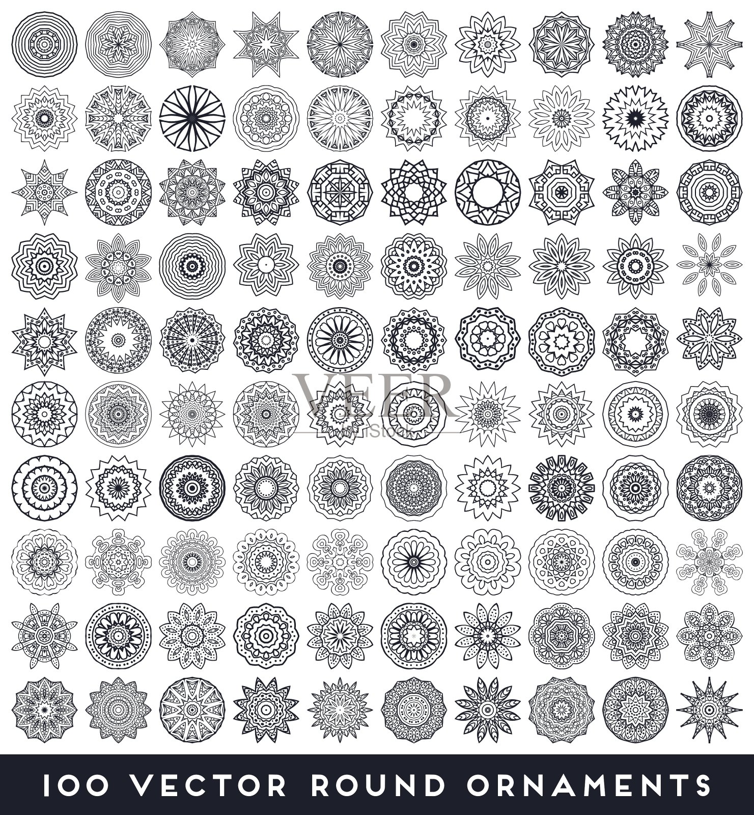 曼荼罗圆形装饰图案插画图片素材