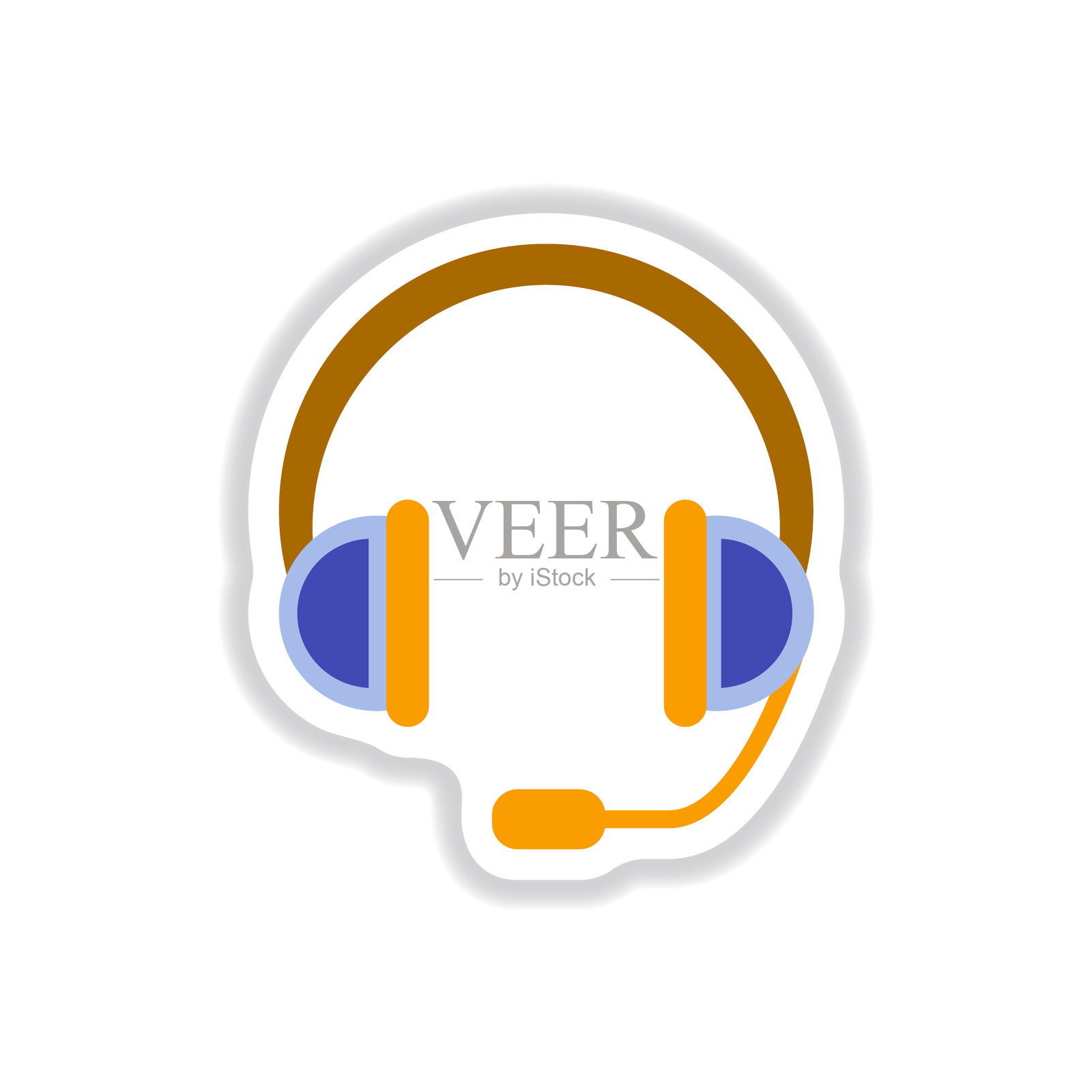 音乐耳机颜色标签设计耳机插画图片素材