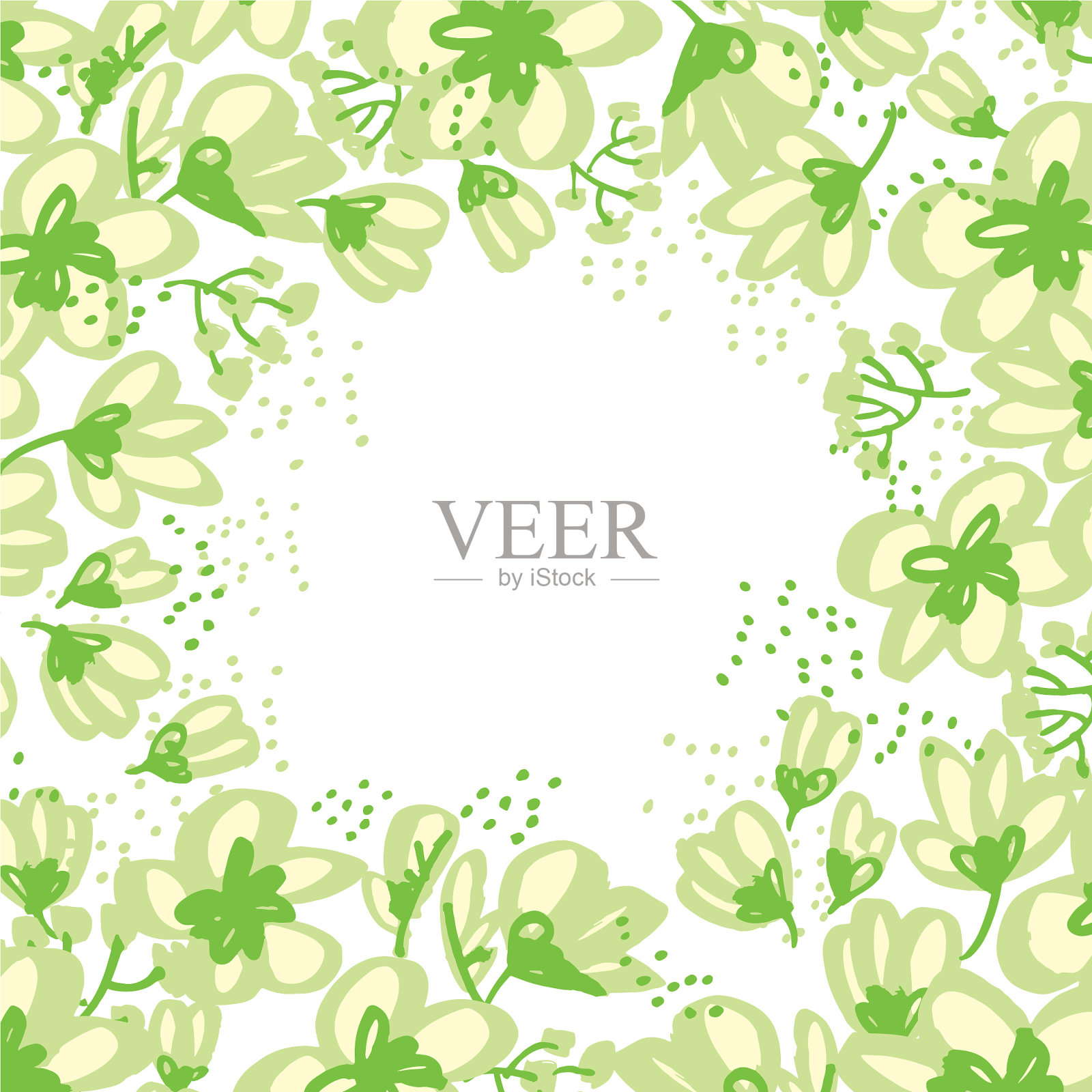 抽象手绘苹果花插画图片素材