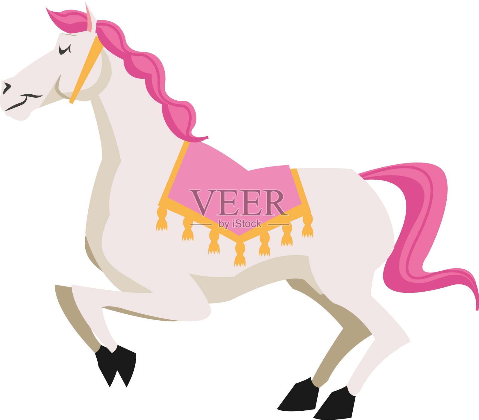 孤立的狂欢马设计插画图片素材