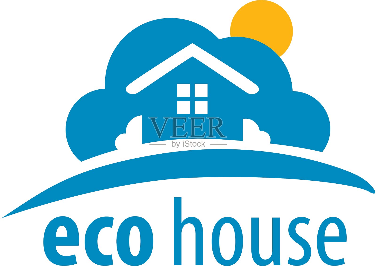 标志的房子插画图片素材