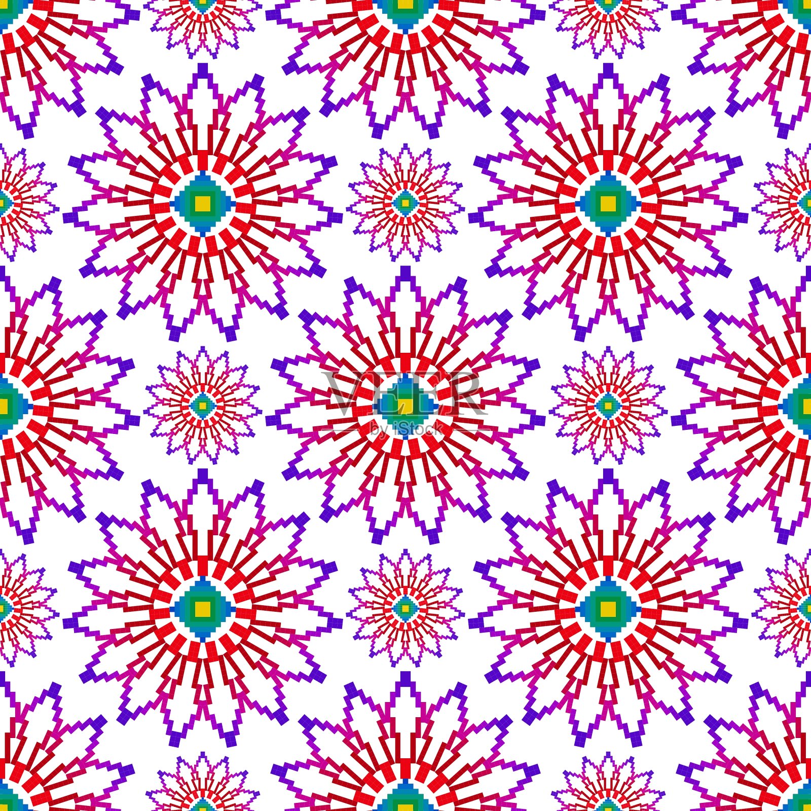 像素花抽象插画图片素材