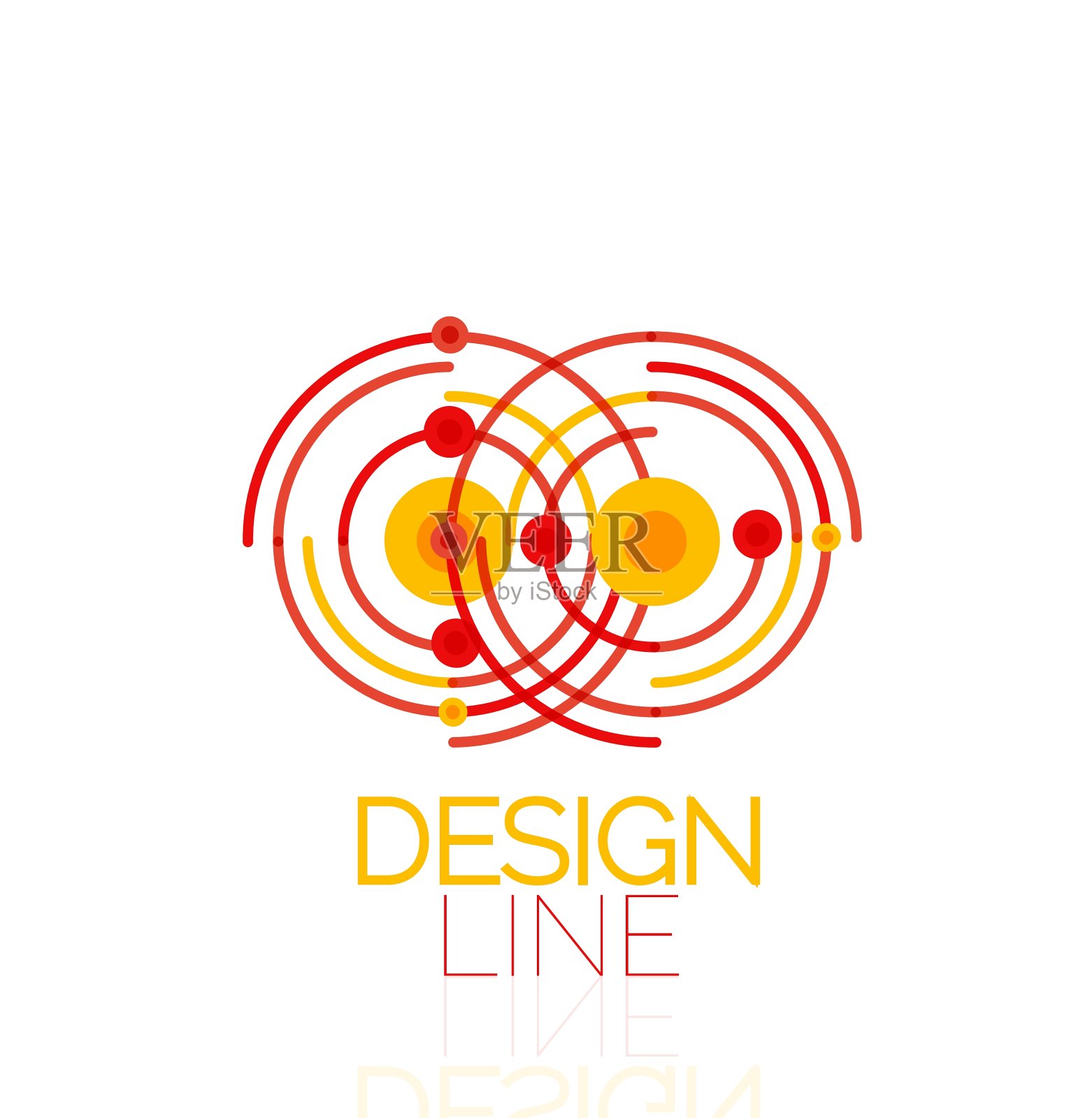 漩涡和圆圈勾勒出最小的抽象插画图片素材