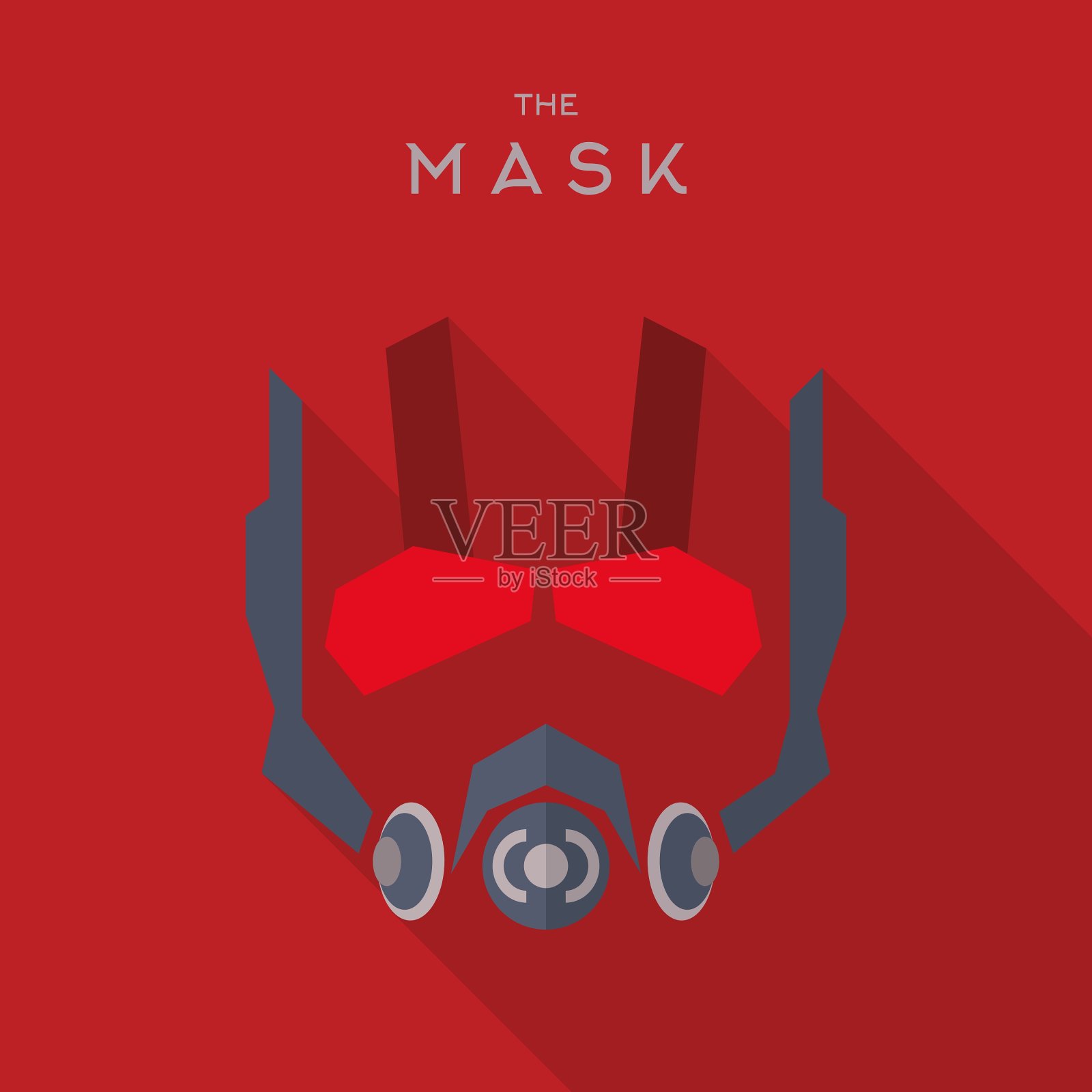 英雄面具超级英雄平面风格图标标志插画图片素材