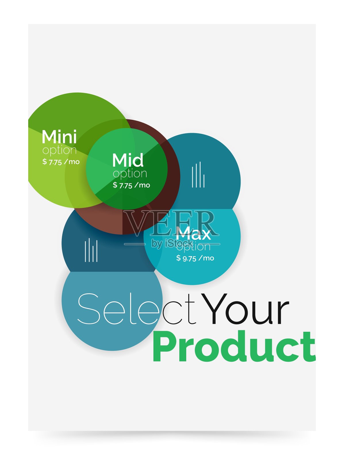 带有选项文本的透明纸圈设计元素图片