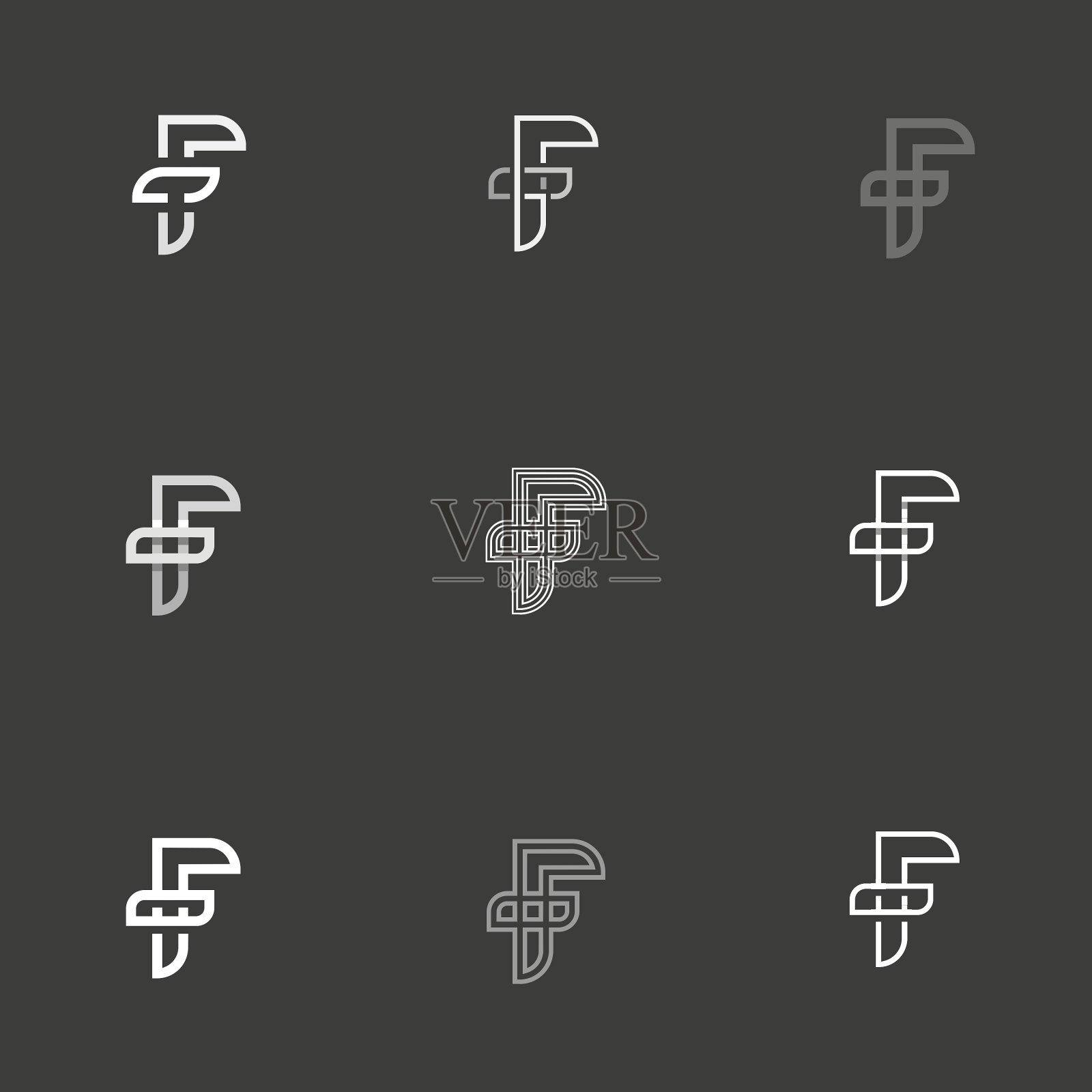 纹章学中抽象的字母图标素材