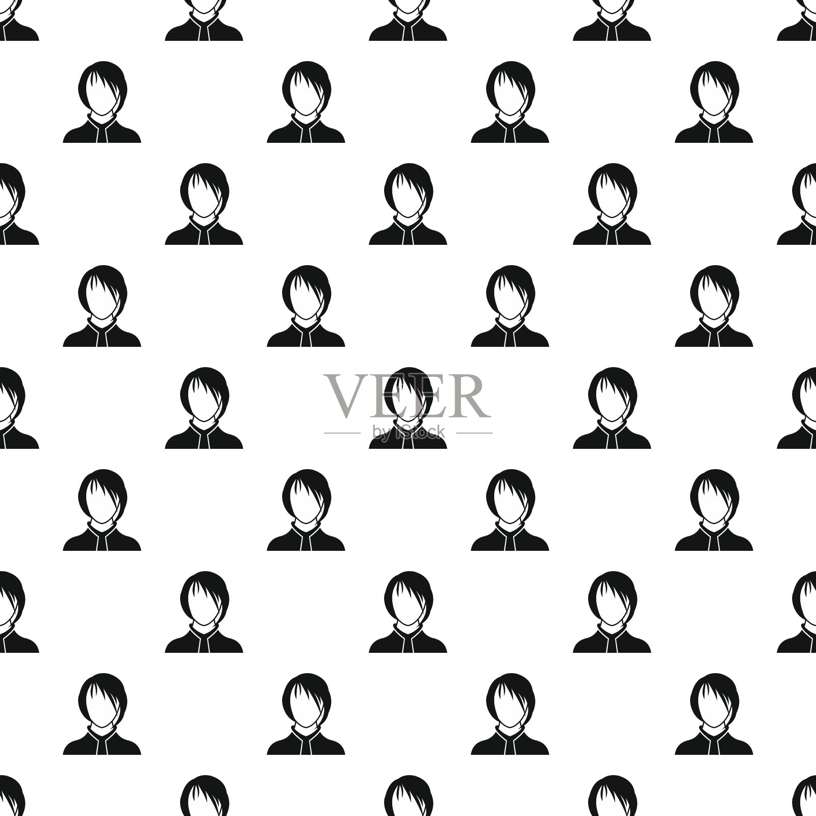 女性头像图案风格简单插画图片素材