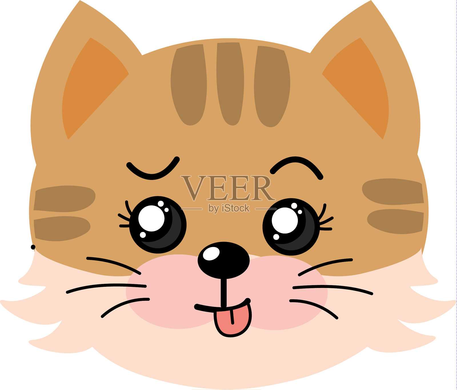 可爱的野兽脸上带着表情插画图片素材