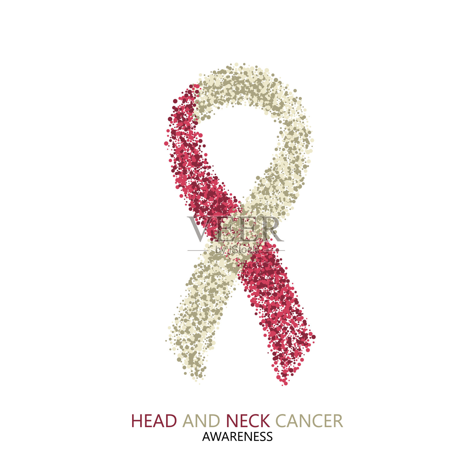 现代的头颈部癌症意识插画图片素材