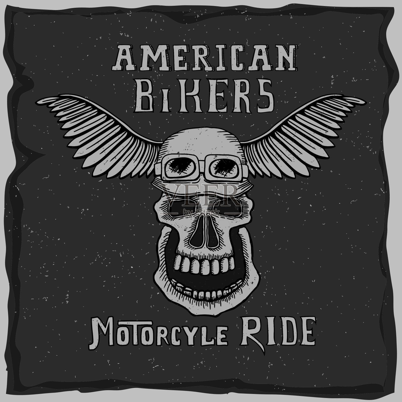 摩托车俱乐部的标志插画图片素材