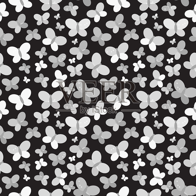 蝴蝶无缝图案背景插画图片素材