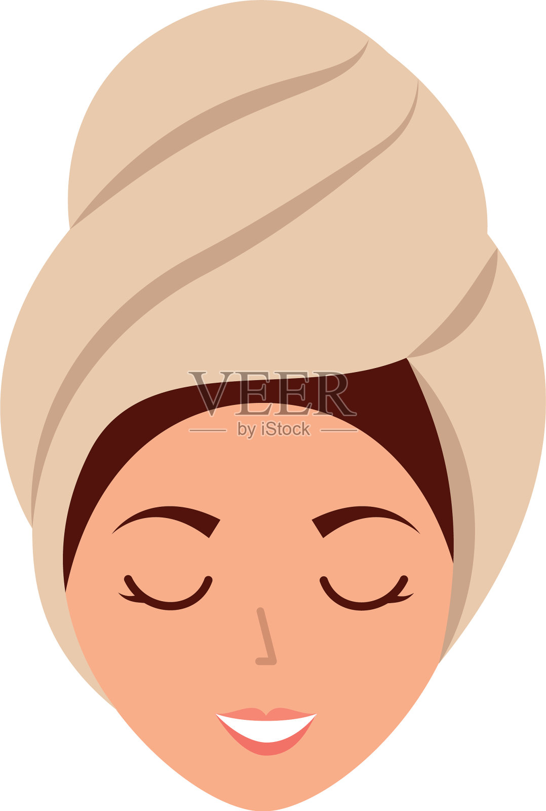 头戴毛巾的女人设计元素图片