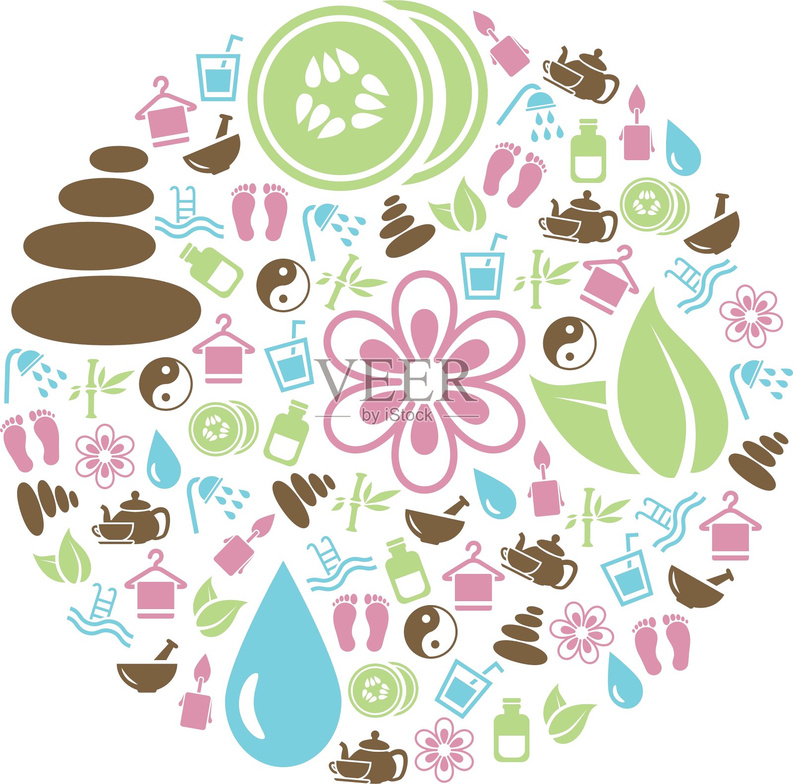 温泉图标圈插画图片素材