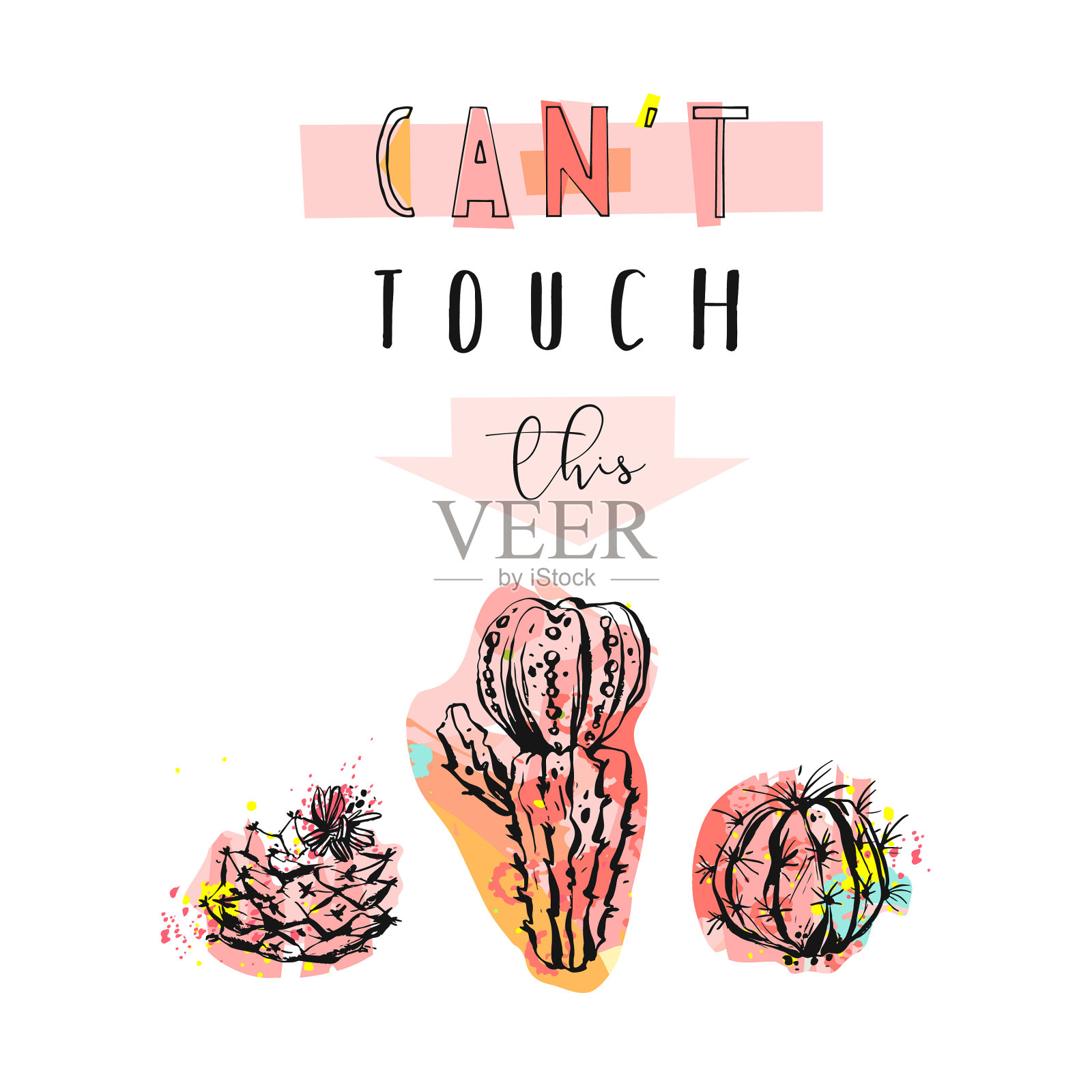 手绘抽象画不寻常可爱有趣插画图片素材