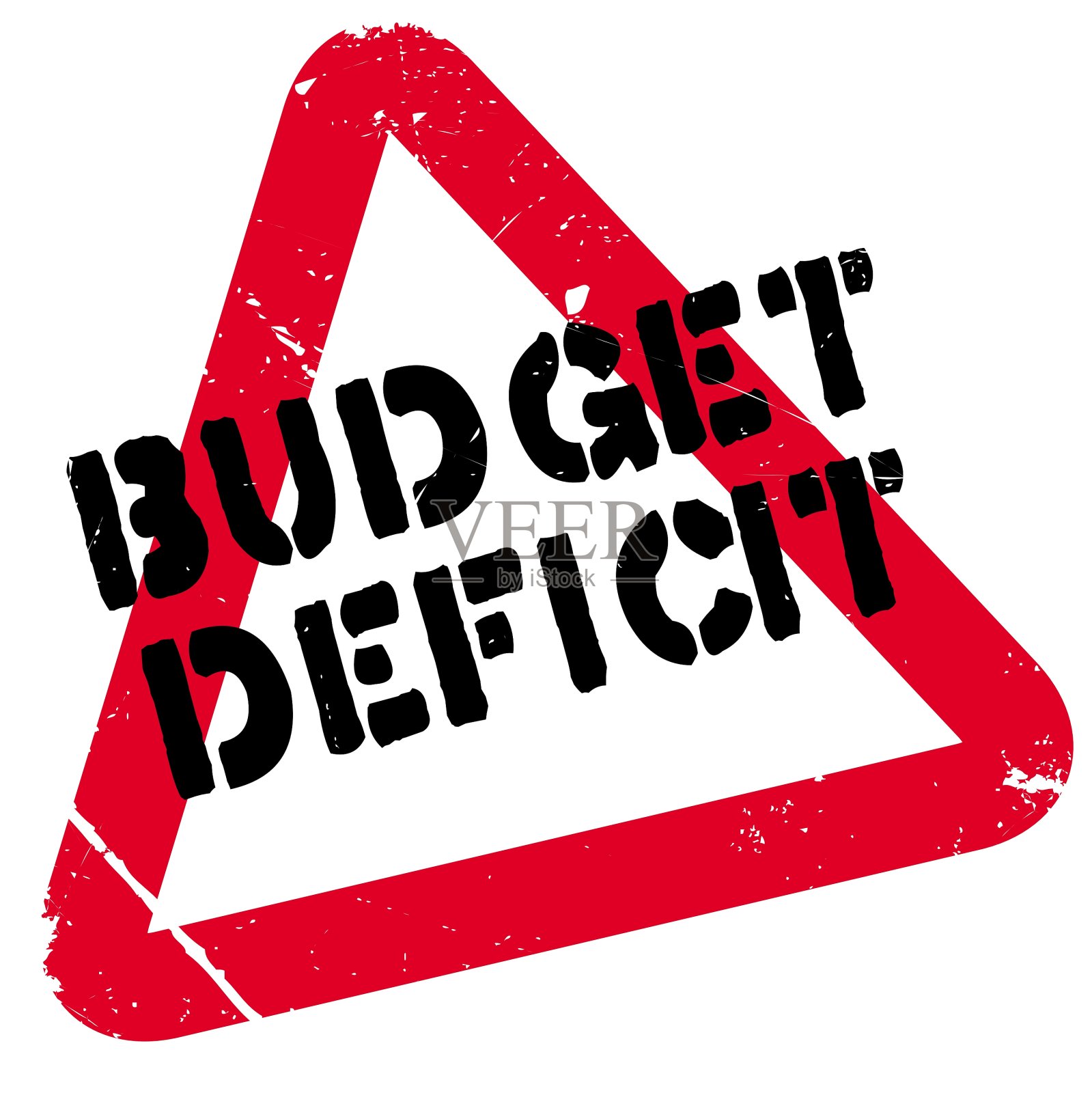 预算赤字橡皮图章插画图片素材