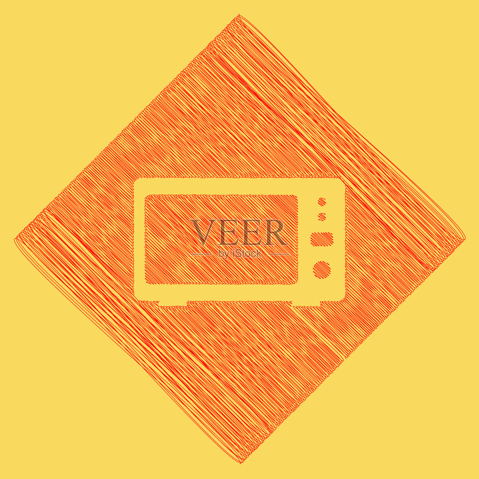 微波标志红色潦草图标素材