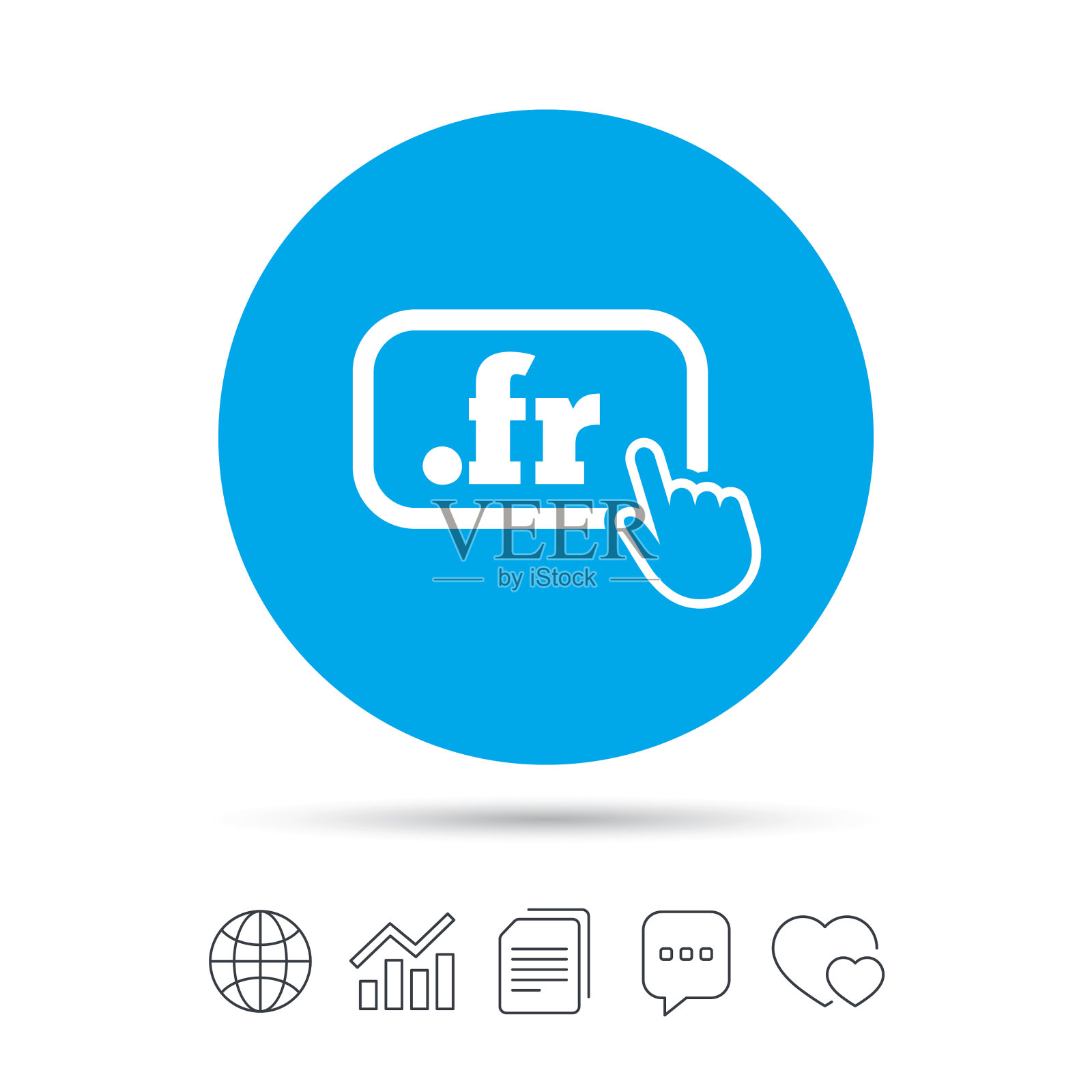 域名fr标志图标顶级互联网域名插画图片素材