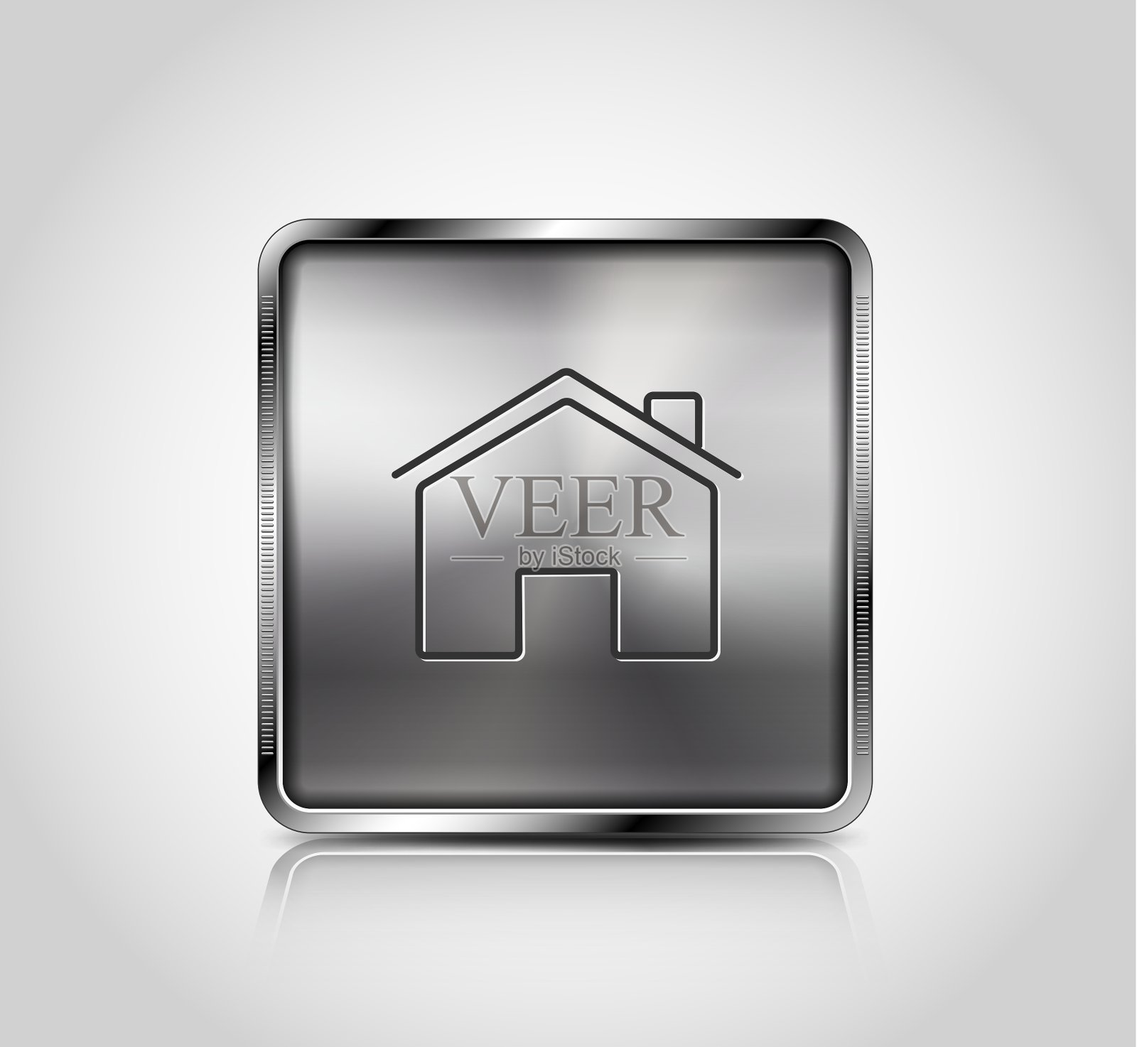 带有反射和阴影的金属网页图标图标素材