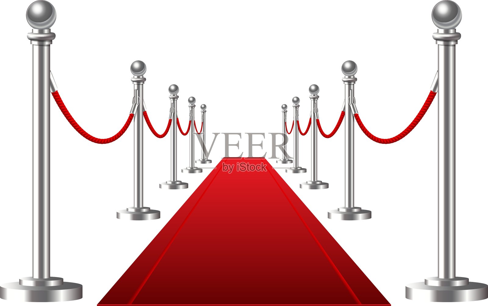 红地毯在白色背景上孤立插画图片素材