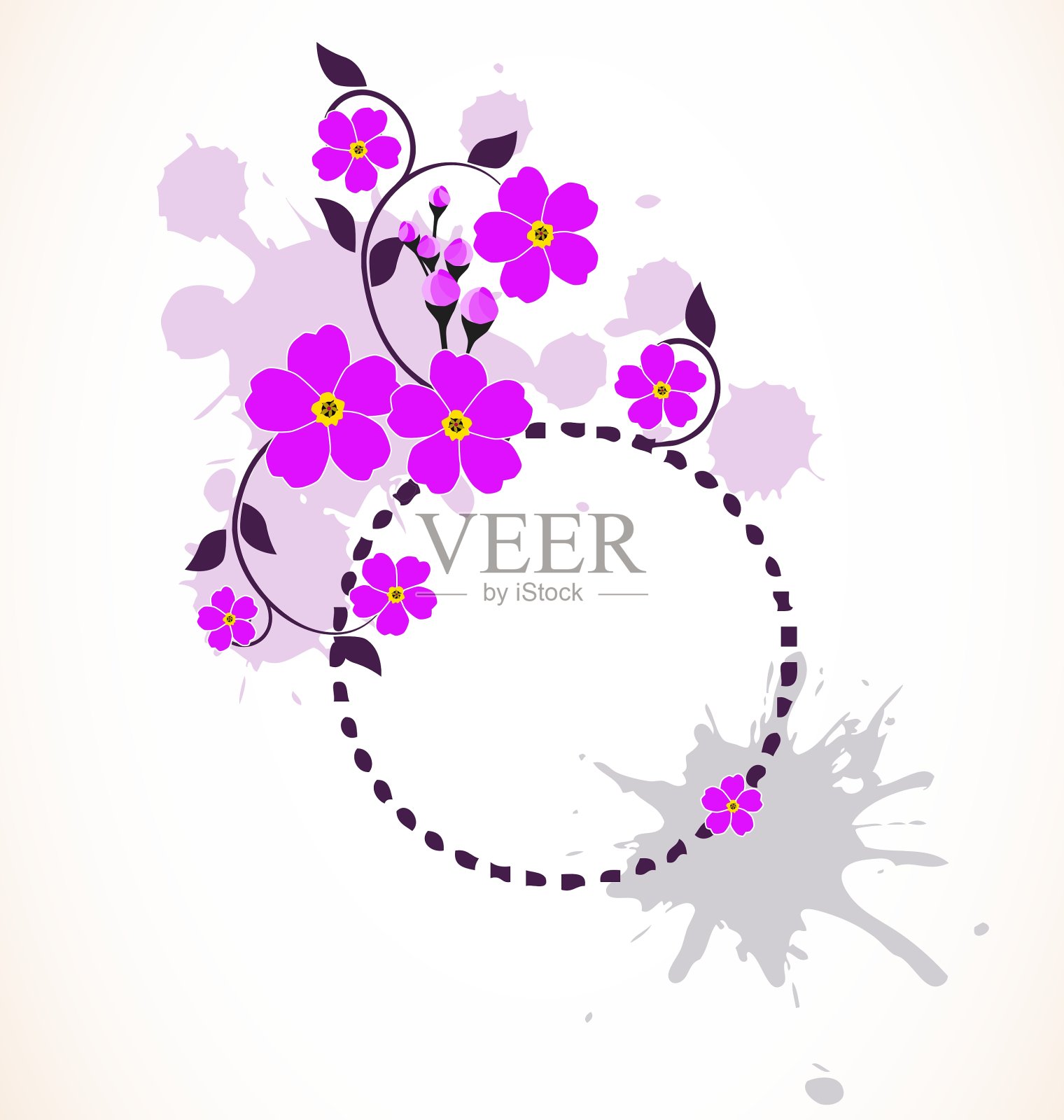 花的旗帜插画图片素材