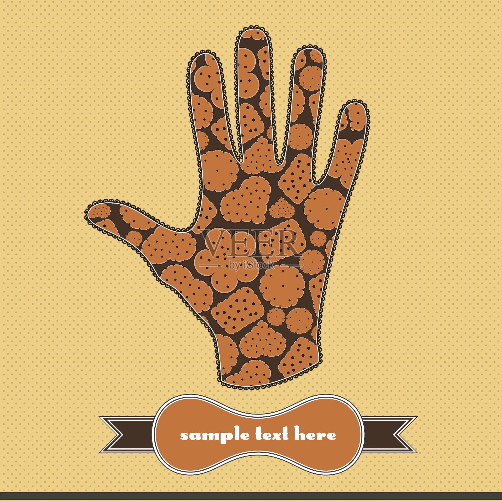 用饼干的手印组成插画图片素材