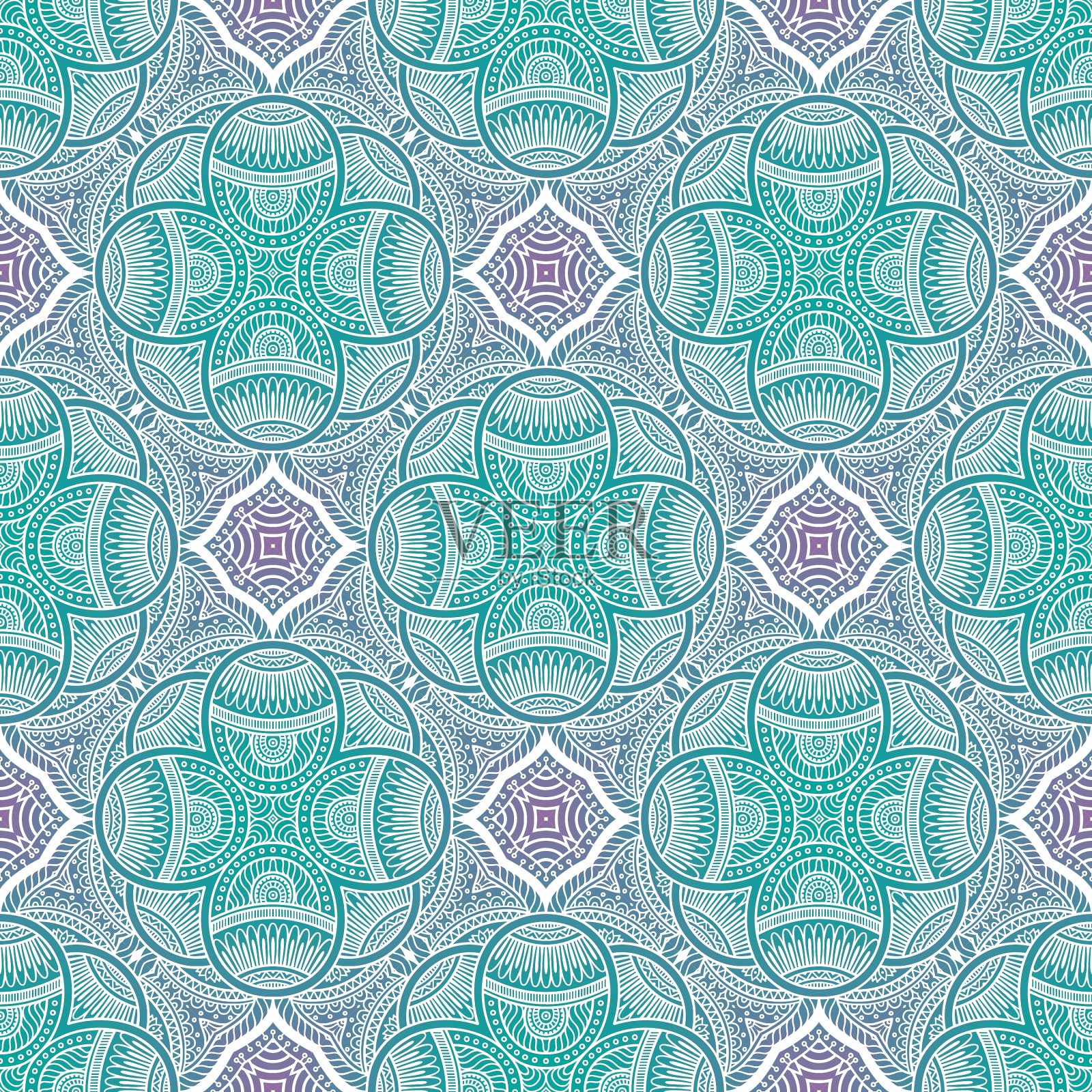 民族花卉无缝图案插画图片素材