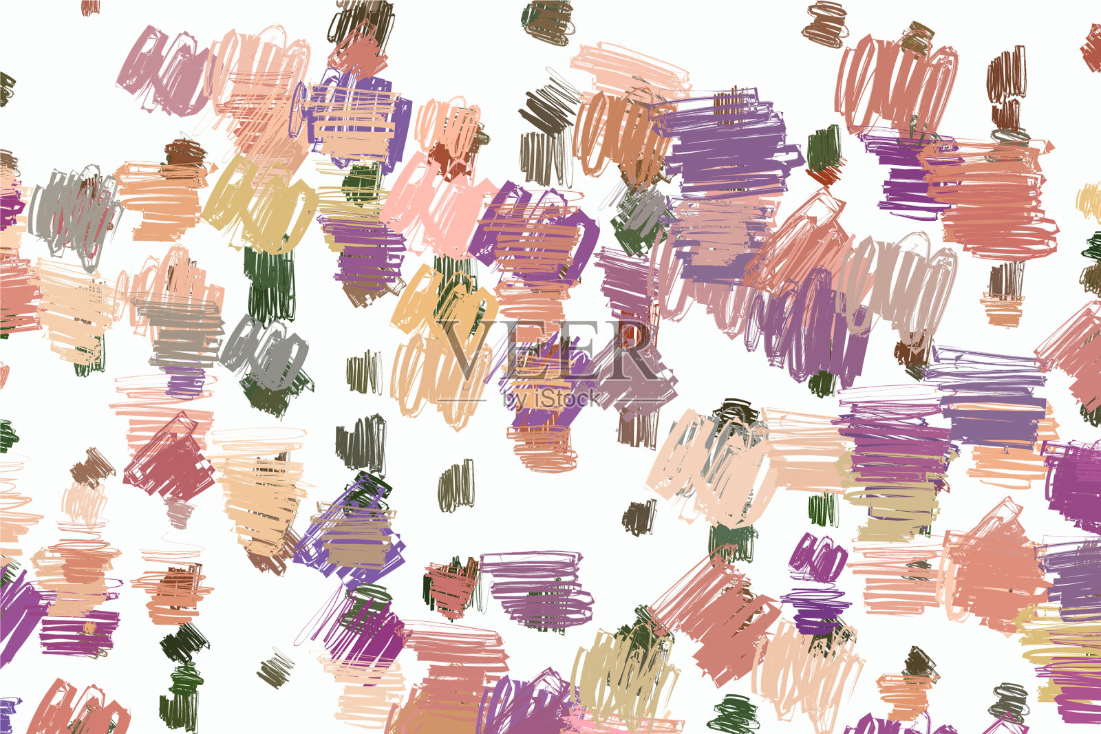 抽象铅笔线条素描生成插画图片素材