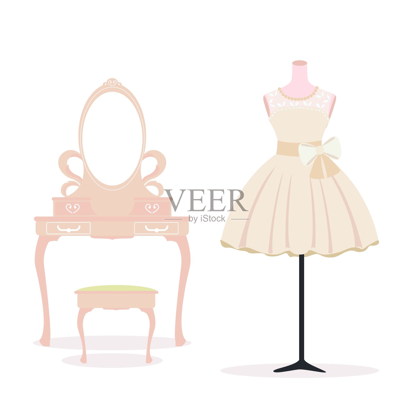 结婚礼服插画图片素材