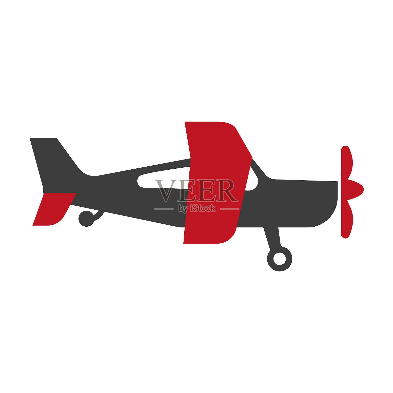 红色和黑色的小飞机设计元素图片