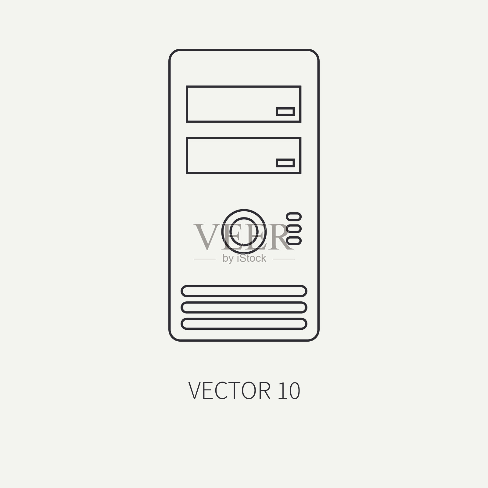 线平面电脑部件图标外壳插画图片素材