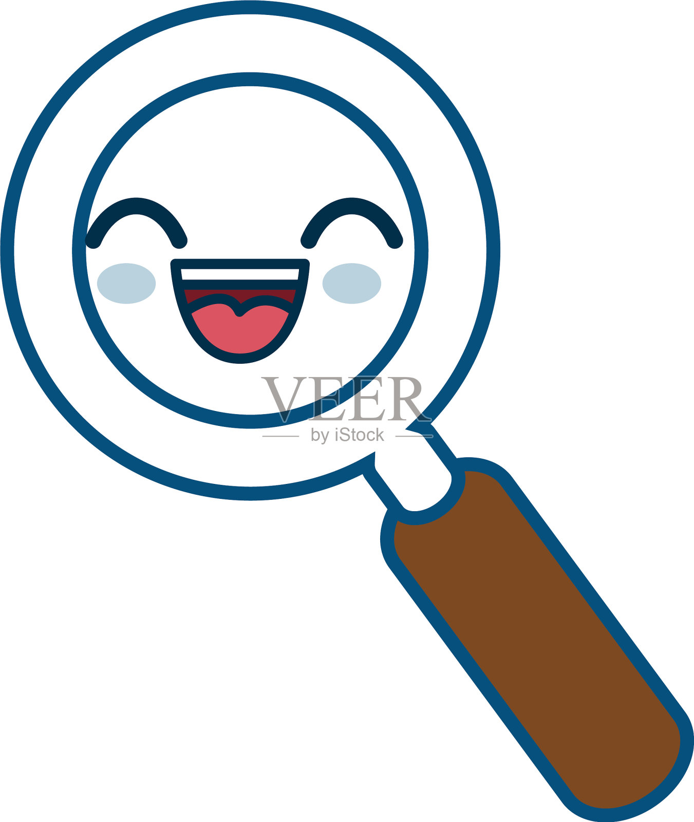 卡哇伊放大镜图标插画图片素材