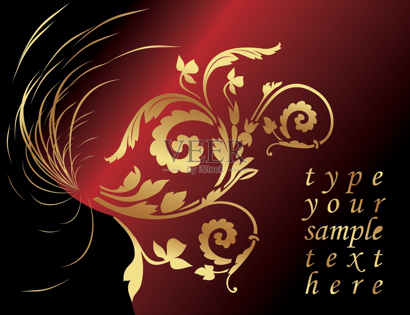 金色的花插画图片素材