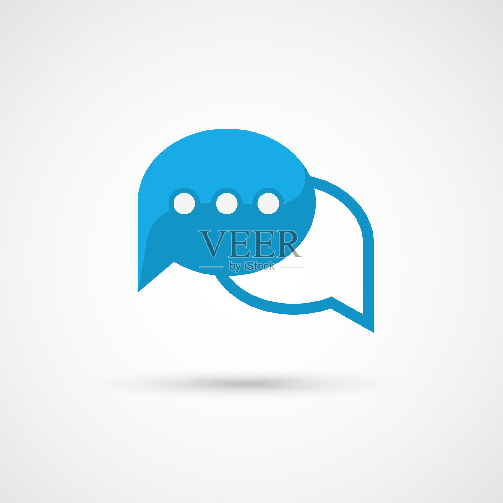 蓝色语音气泡图标插画图片素材