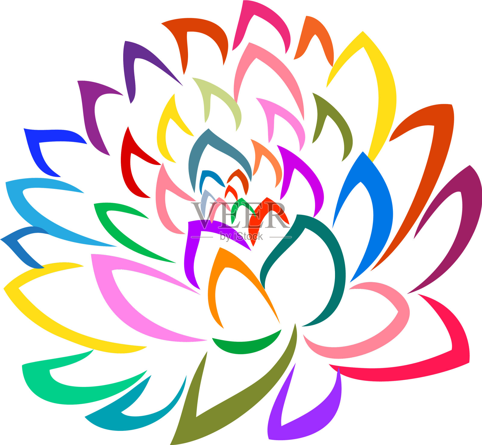 五颜六色的花卉艺术插画图片素材