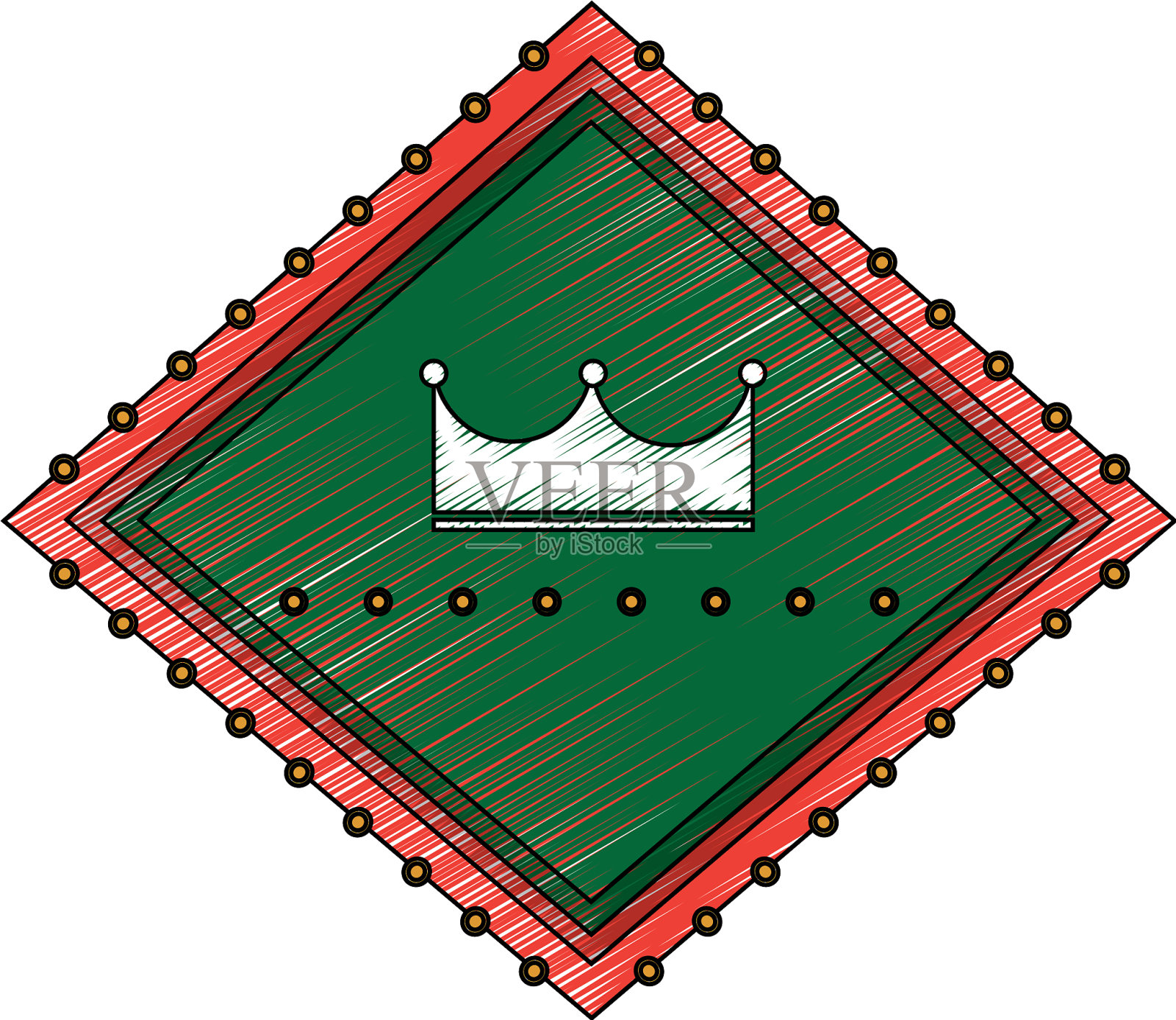 皇冠在钻石形状的徽章图标形象设计元素图片